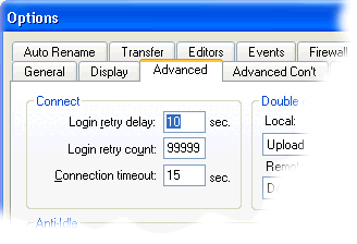 Persistent download and upload, speed limits, FTP errors allowed