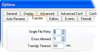 Persistent download and upload, speed limits, FTP errors allowed