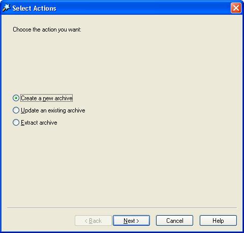 AnyZip Wizard to create, update and extract archive.