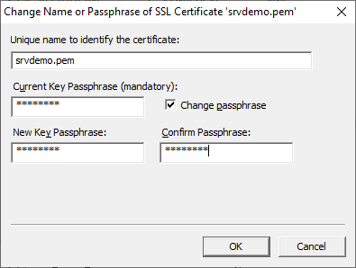 Change passphrase of an SSL private
key