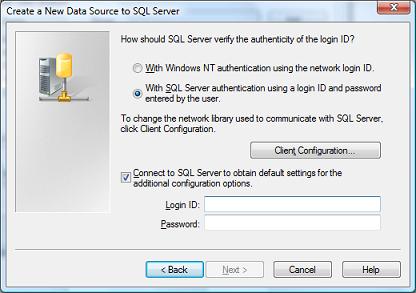 SQL username and password