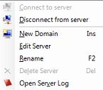 Server context menu